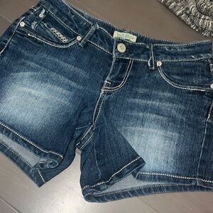 Size 3, navy denim shorts, perfect condition